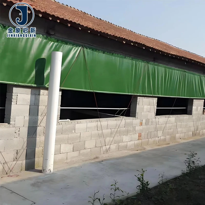PVC Coated Tarpaulin/Cover for Farm Waterproof Warp Knitted Tent Pig Broiler Sheep Chicken Farm Plain Style