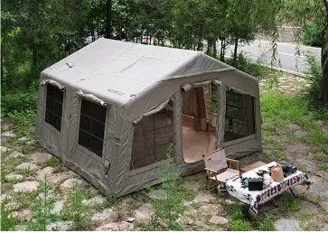 Inflatable PVC camping tent at outdoor event