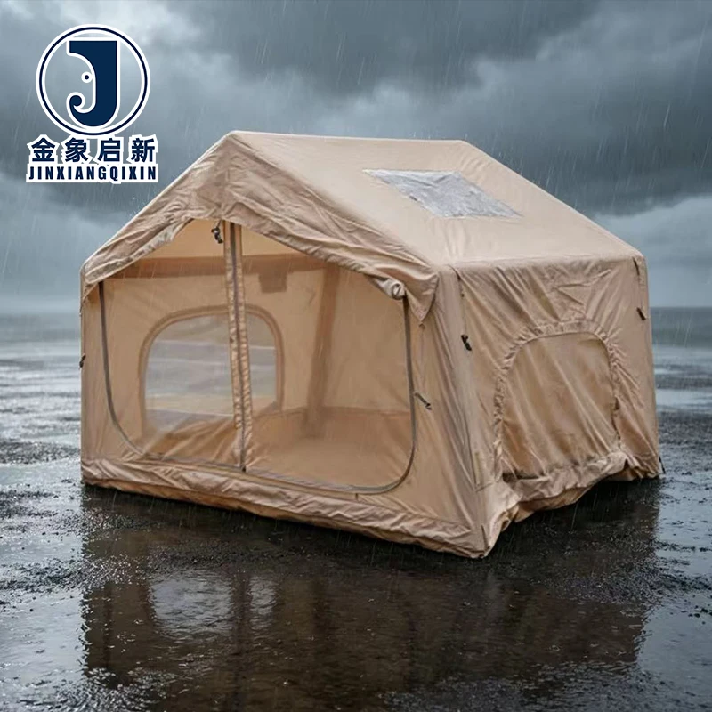 Inflatable Camping Tent with Quick Auto Opening Waterproof UV-Resistant PVC for Outdoor Shelter and Emergency Relief