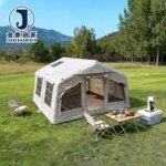 Waterproof 4-Season Large Family Inflatable Tent with Quick Automatic Opening for Outdoor Glamping
