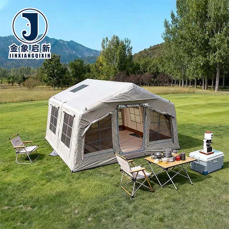 Waterproof 4-Season Large Family Inflatable Tent with Quick Automatic Opening for Outdoor Glamping