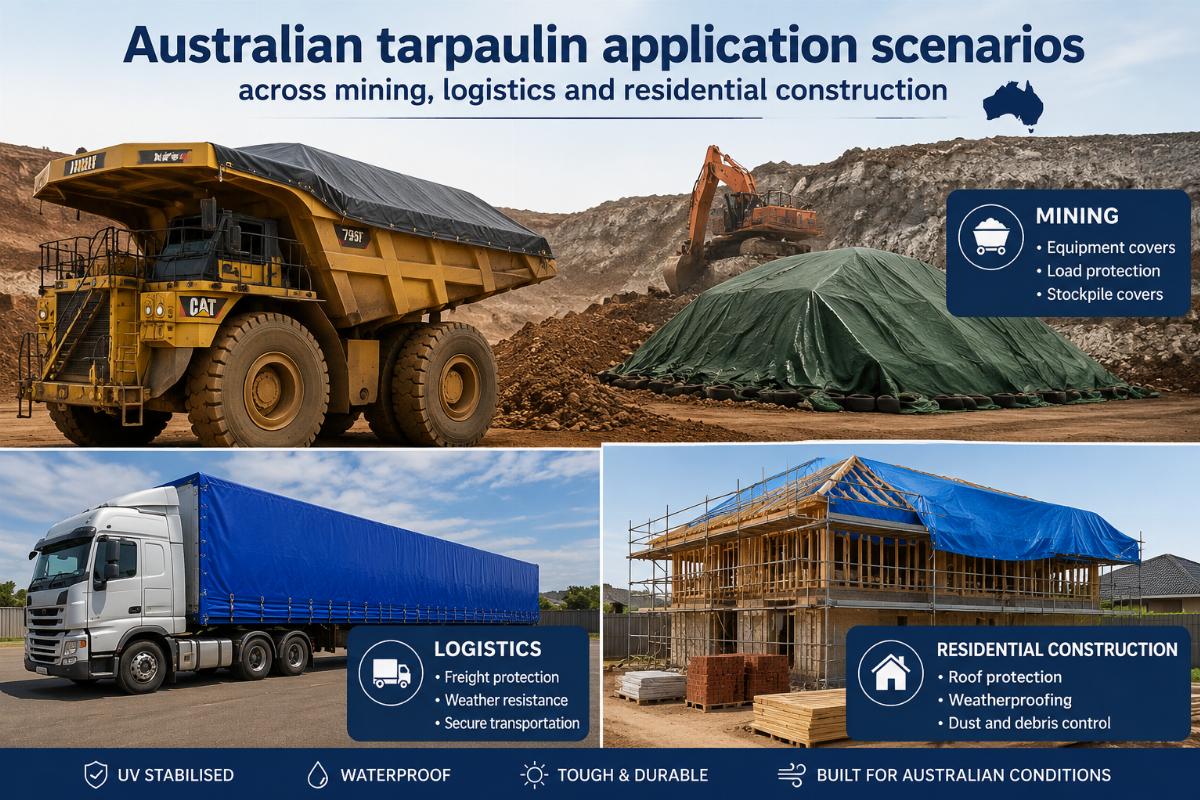 Australian tarpaulin application scenarios across mining, logistics and residential construction