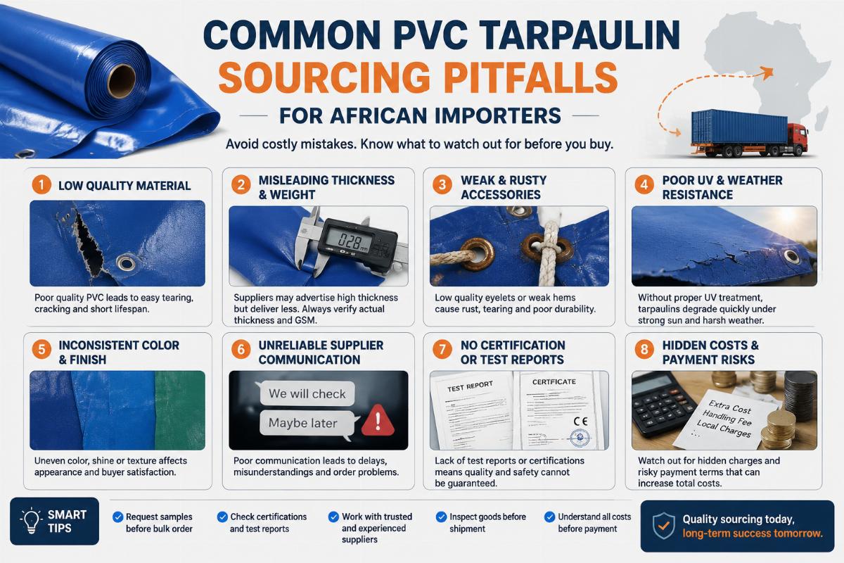 Common PVC tarpaulin sourcing pitfalls for African importers