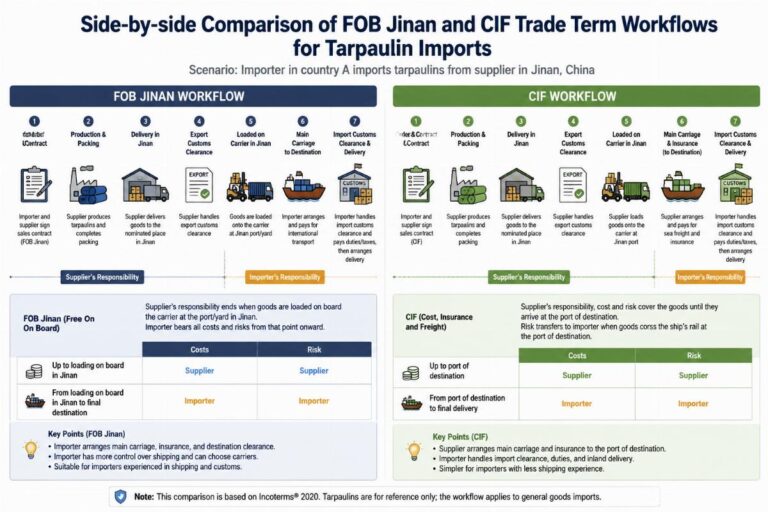 Should You Pick FOB Jinan or CIF for Importing Tarpaulin from Chinese Manufacturers?